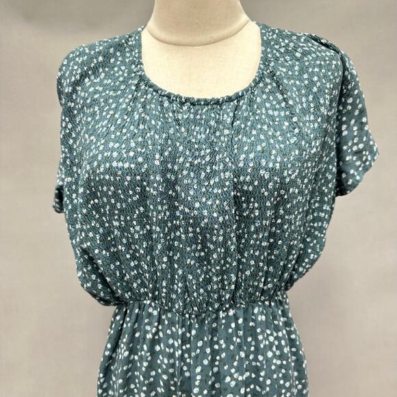 Vintage 90s Debra Martin Floral Smocked Top Dolman Sleeve Jumpsuit Size 12 - Picture 11 of 16